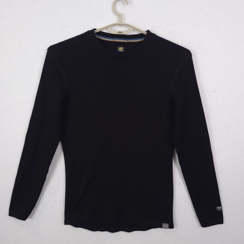 Meriwool Layers 250G Merino Wool Base Layer Long Sleeve Shirt Black Mens Size XL